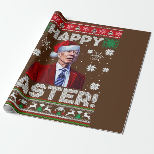 Happy Easter Funny Joe Biden Santa Christmas brown Wrapping Paper