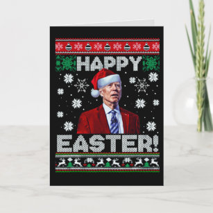 Happy Easter Funny Joe Biden Santa Christmas Holiday Card