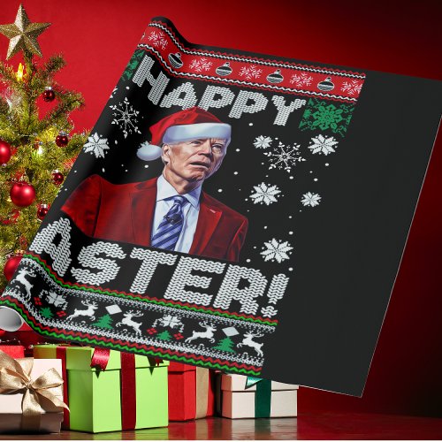 Happy Easter Funny Joe Biden Santa Christmas Wrapping Paper