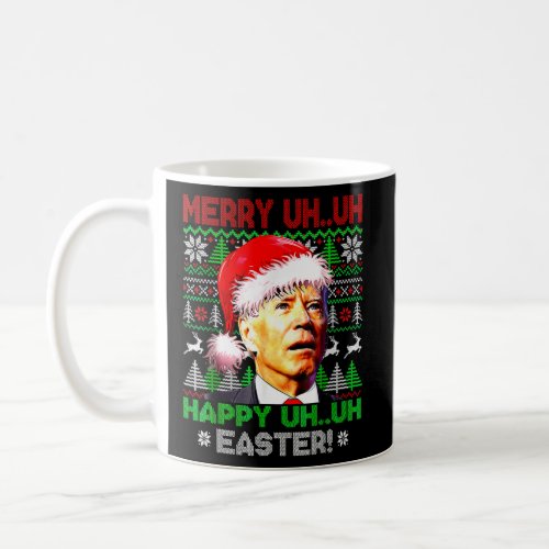 Happy Easter Funny Joe Biden Santa Hat Ugly Xmas  Coffee Mug