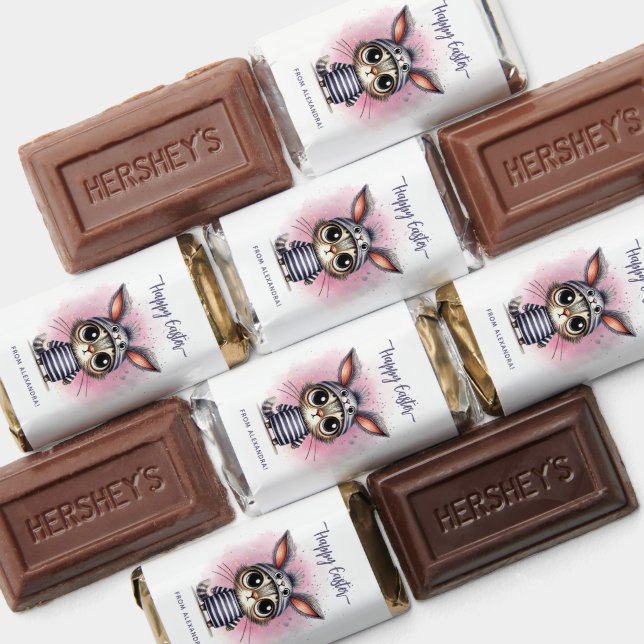 Happy Easter Funny Kitten with Bunny Ears Hershey's Miniatures (Assorted)