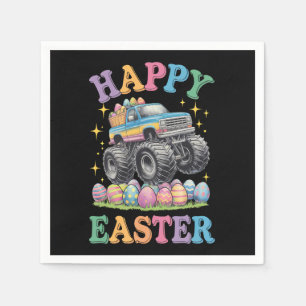 Happy Easter Funny Monster Truck Crush Eggs Napkins