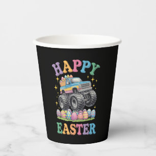 Happy Easter Funny Monster Truck Crush Eggs Paper Cups