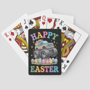 Happy Easter Funny Monster Truck Crush Eggs Poker Cards