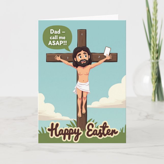 Happy Easter Funny Scene Card (Front)