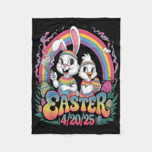 Happy Easter Funny Smoking Easter Bunny Men Women Fleece Blanket