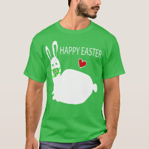 Happy Easter Funny White Rabbit Bunny  T-Shirt