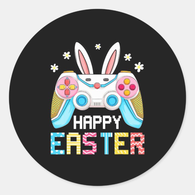 Happy Easter Gamer Video Game Easter Day Boys Todd Classic Round Sticker (Front)