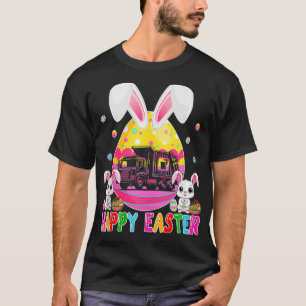 Happy Easter Garbage Truck Inside Bunny Chocolate T-Shirt
