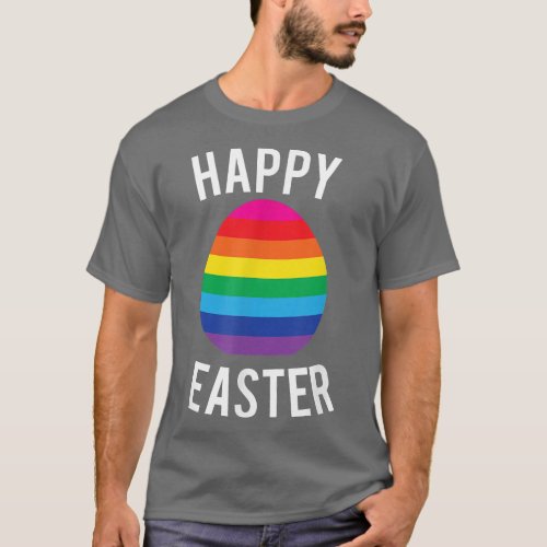 Happy Easter Gay Pride Rainbow Egg Fun  T_Shirt