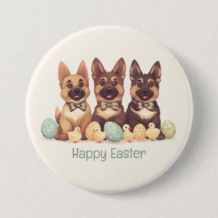 Happy Easter German Shepherd Dogs Button