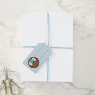 Happy Easter Gift Tag With Eggs