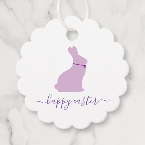 Happy Easter Gift Tags with Purple Easter Bunny