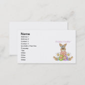 Happy Easter girl bunny Business Card (Front/Back)