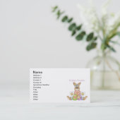 Happy Easter girl bunny Business Card (Standing Front)