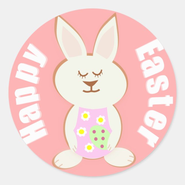 Happy Easter Girl Bunny Stickers (Front)
