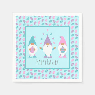 Happy Easter Gnome Juggling Easter Eggs Napkins