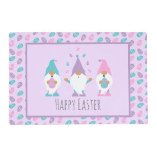 Happy Easter Gnome Juggling Easter Eggs Placemat