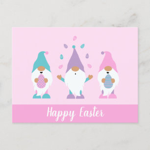 Happy Easter Gnome Juggling Easter Eggs Postcard