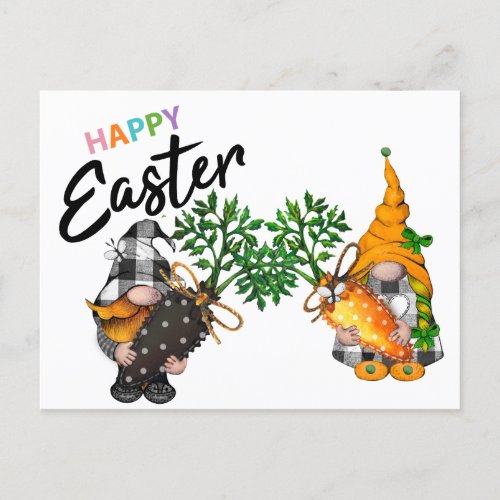 Happy Easter Gnomes Holiday Postcard