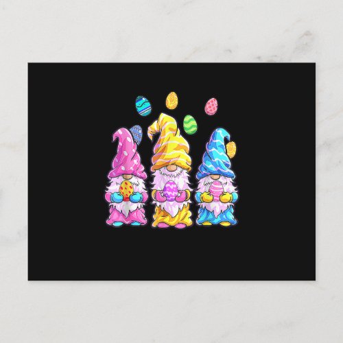 Happy Easter Gnomes With Bunny Ears Egg Hunting Ea Postcard