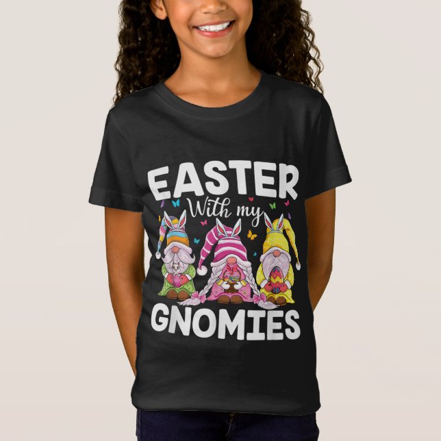 Happy Easter gnomes with Bunny ears Egg Hunting Ea T-Shirt (Front)