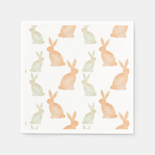 Happy Easter - Gold Bunny's pattern Napkins