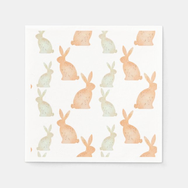 Happy Easter - Gold Bunny's pattern Napkins (Front)