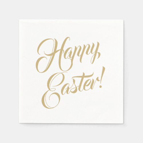 Happy Easter gold custom script typography elegant Napkins