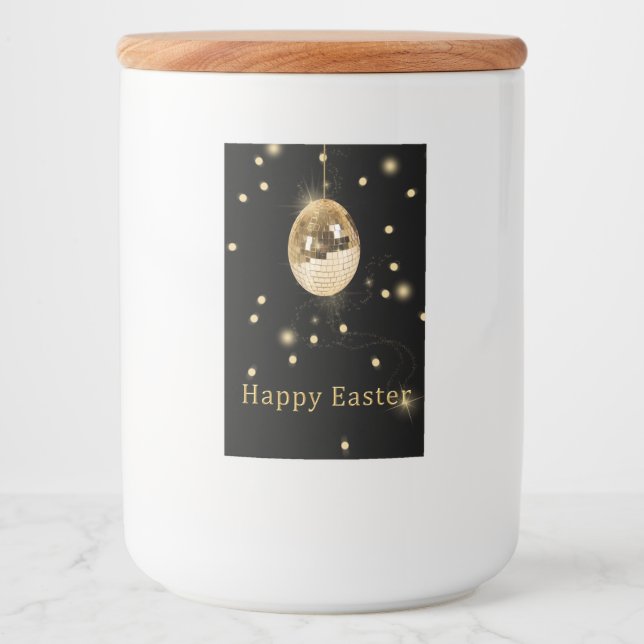 Happy Easter Gold Disco Ball Food Label (Front)
