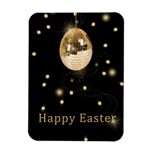 Happy Easter Gold Disco Ball Magnet