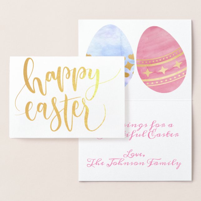 Happy Easter Gold Foil Card (Display)