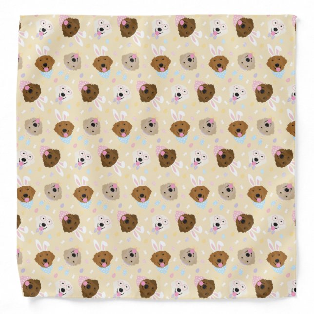 Happy Easter Golden Retriever Dogs Bandana (Front)
