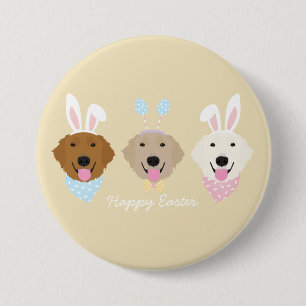 Happy Easter Golden Retriever Dogs Button