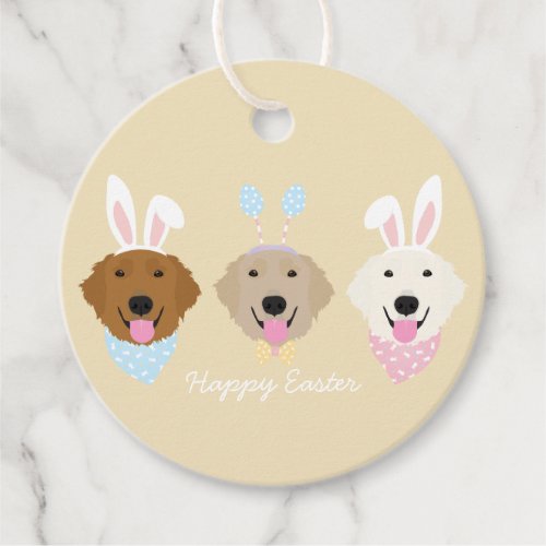 Happy Easter Golden Retriever Dogs Favor Tags