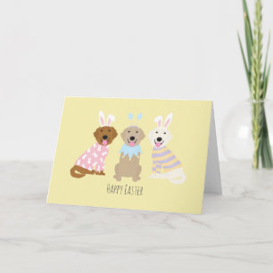 Happy Easter Golden Retriever Dogs Holiday Card
