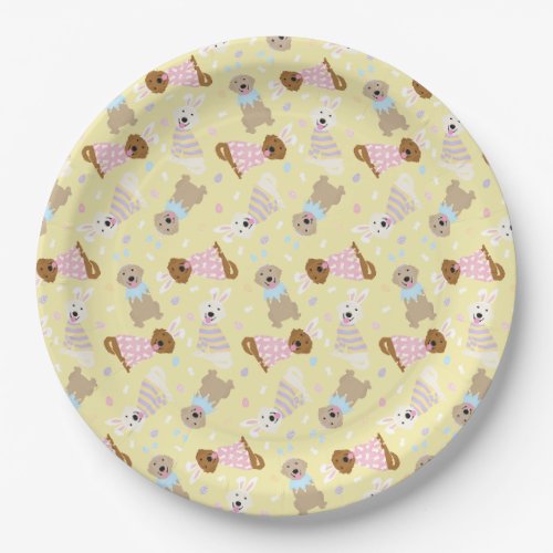 Happy Easter Golden Retriever Dogs Paper Plates