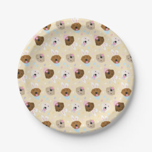 Happy Easter Golden Retriever Dogs Paper Plates