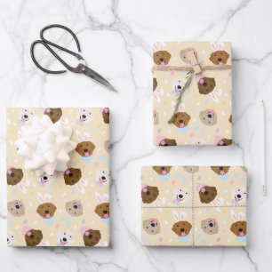 Happy Easter Golden Retriever Dogs Wrapping Paper Sheets