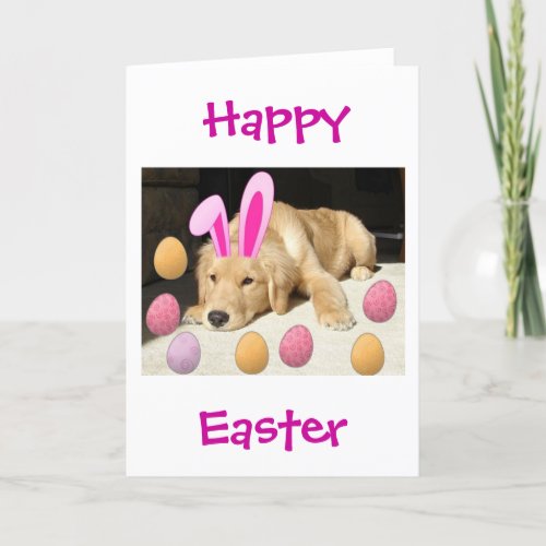 Happy Easter Golden Retriever Holiday Card