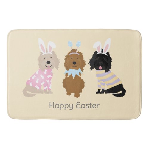 Happy Easter Goldendoodle Dogs Bath Mat