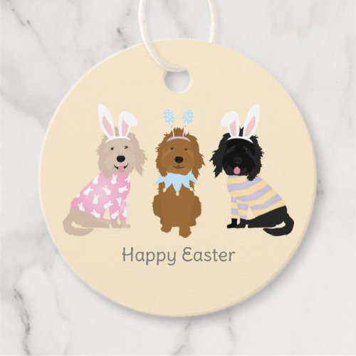 Happy Easter Goldendoodle Dogs Favor Tags