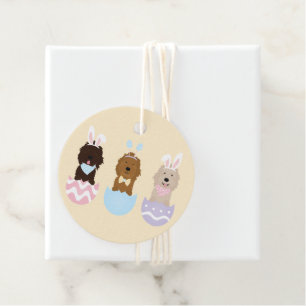 Happy Easter Goldendoodle Dogs Favor Tags