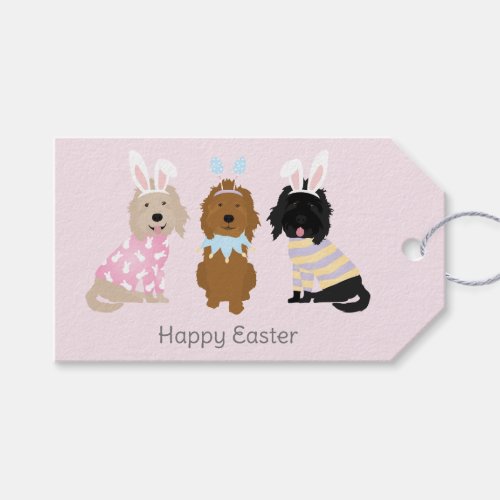 Happy Easter Goldendoodle Dogs Gift Tags