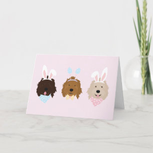 Happy Easter Goldendoodle Dogs Holiday Card