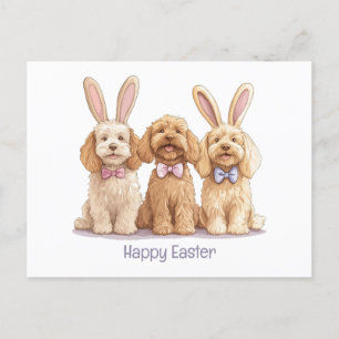 Happy Easter Goldendoodle Dogs Holiday Postcard
