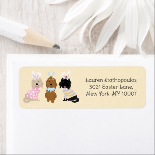 Happy Easter Goldendoodle Dogs Label