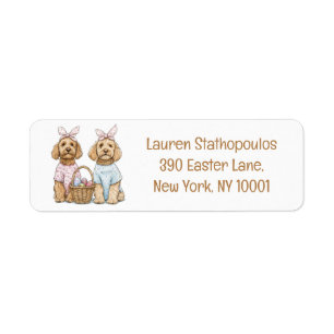 Happy Easter Goldendoodle Dogs Label