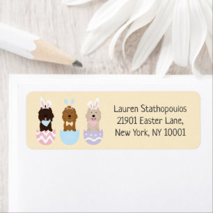Happy Easter Goldendoodle Dogs Label