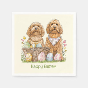 Happy Easter Goldendoodle Dogs Napkins
